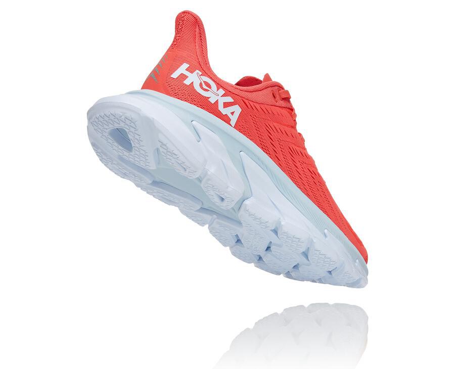 Hoka One One Clifton Edge Löparskor Dam - Röda/Vita - BMFDE-3598